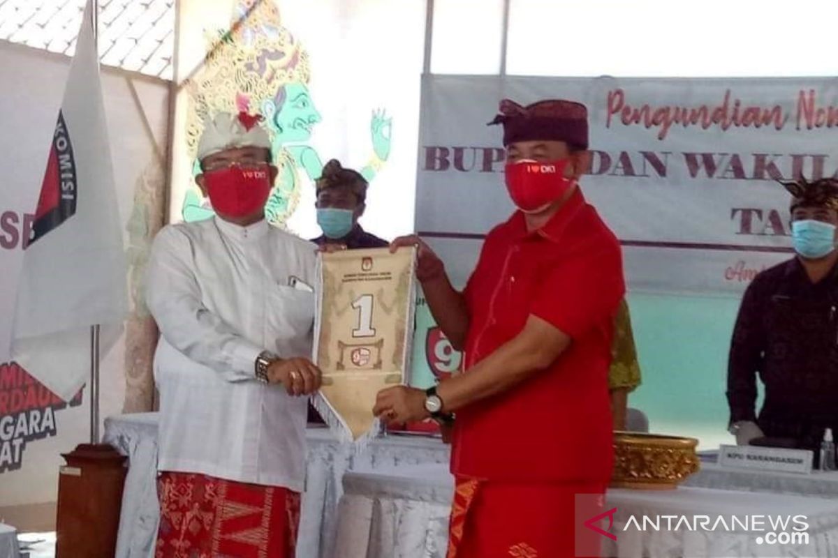 KPU Karangasem undi nomor urut pasangan calon Pilkada 2020