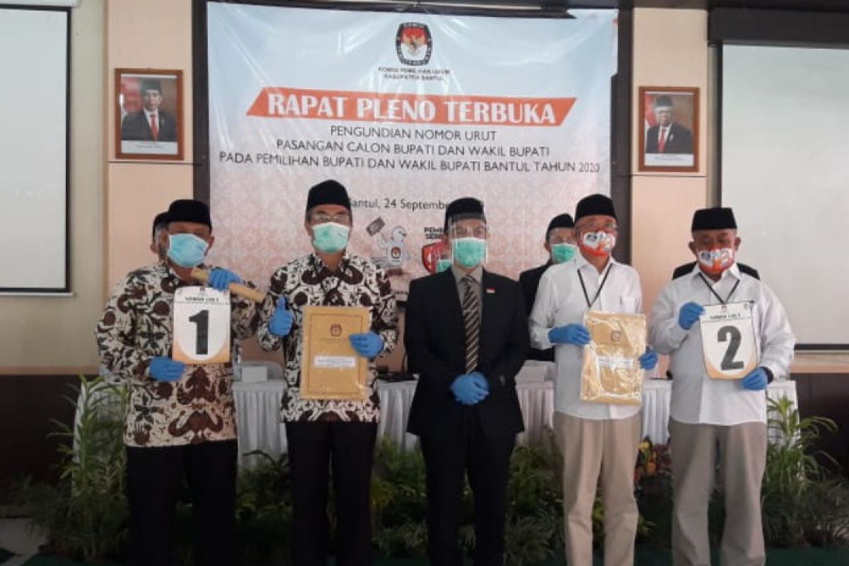 KPU Kabupaten Bantul tetapkan nomor urut kedua paslon Pilkada 2020