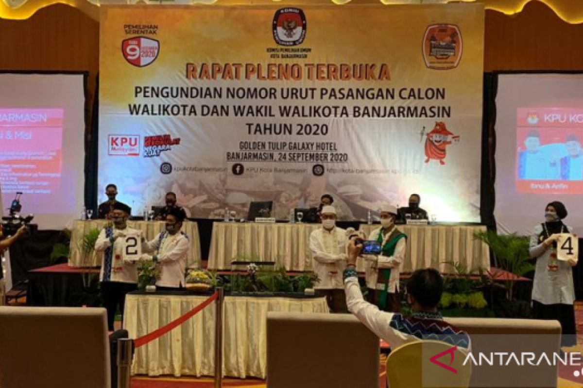 KPU tetapkan nomor urut empat pasangan calon Pilkada Banjarmasin