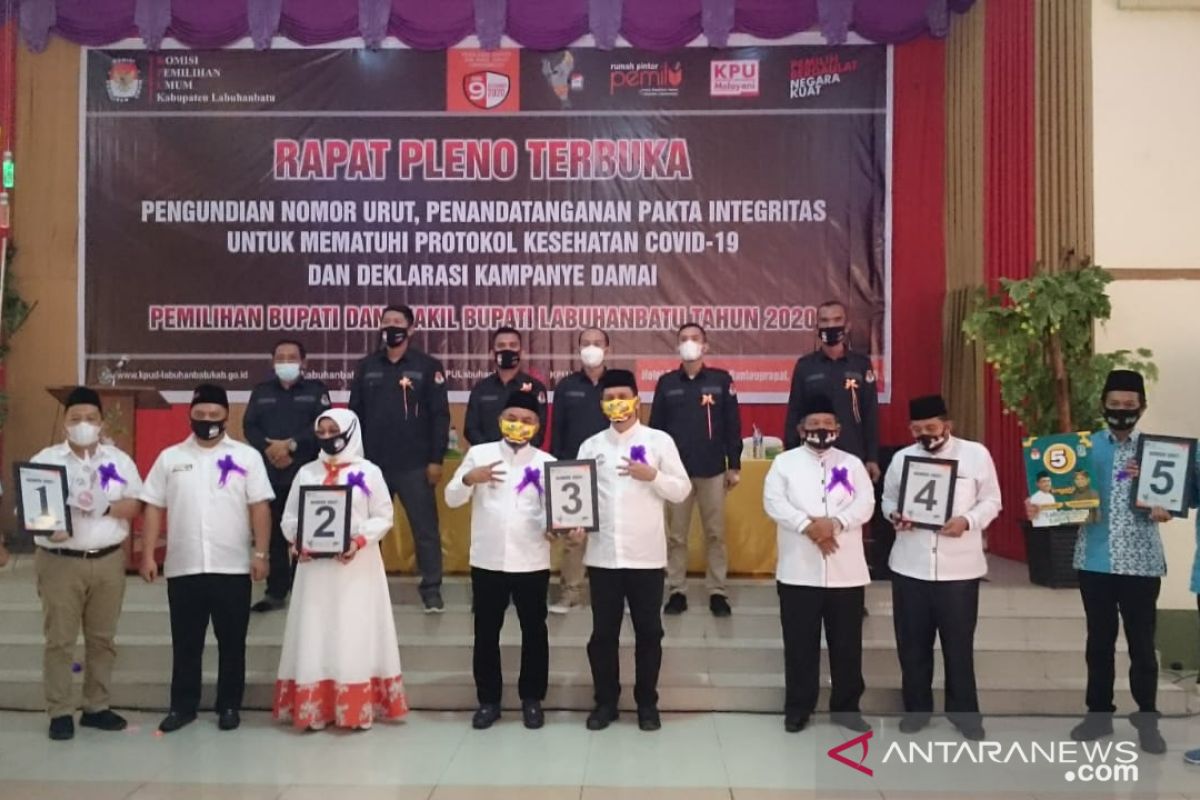 KPU Daerah Labuhanbatu rapat pleno pengundian nomer urut