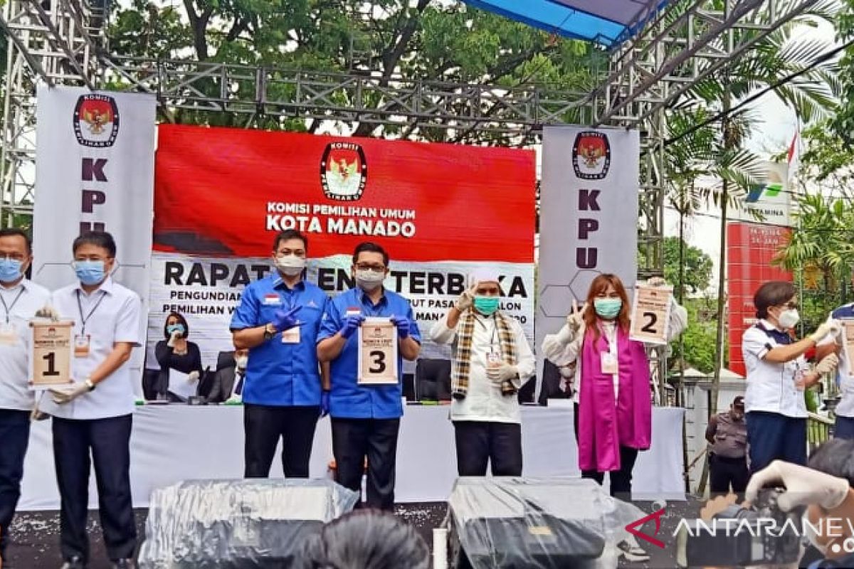 KPU Manado tetapkan nomor urut  Paslon wali kota