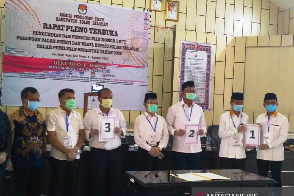 Hasil penetapan nomor urut Pilkada Solok Selatan