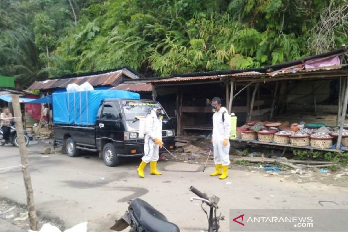 Pemkab Tapsel lakukan penyemprotan disinfektan secara serempak