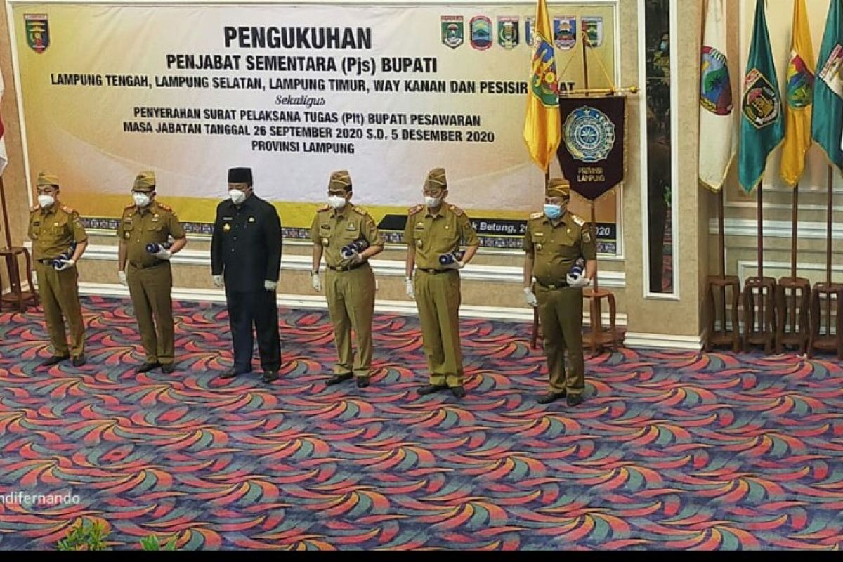 Gubernur Lampung lantik lima penjabat sementara bupati