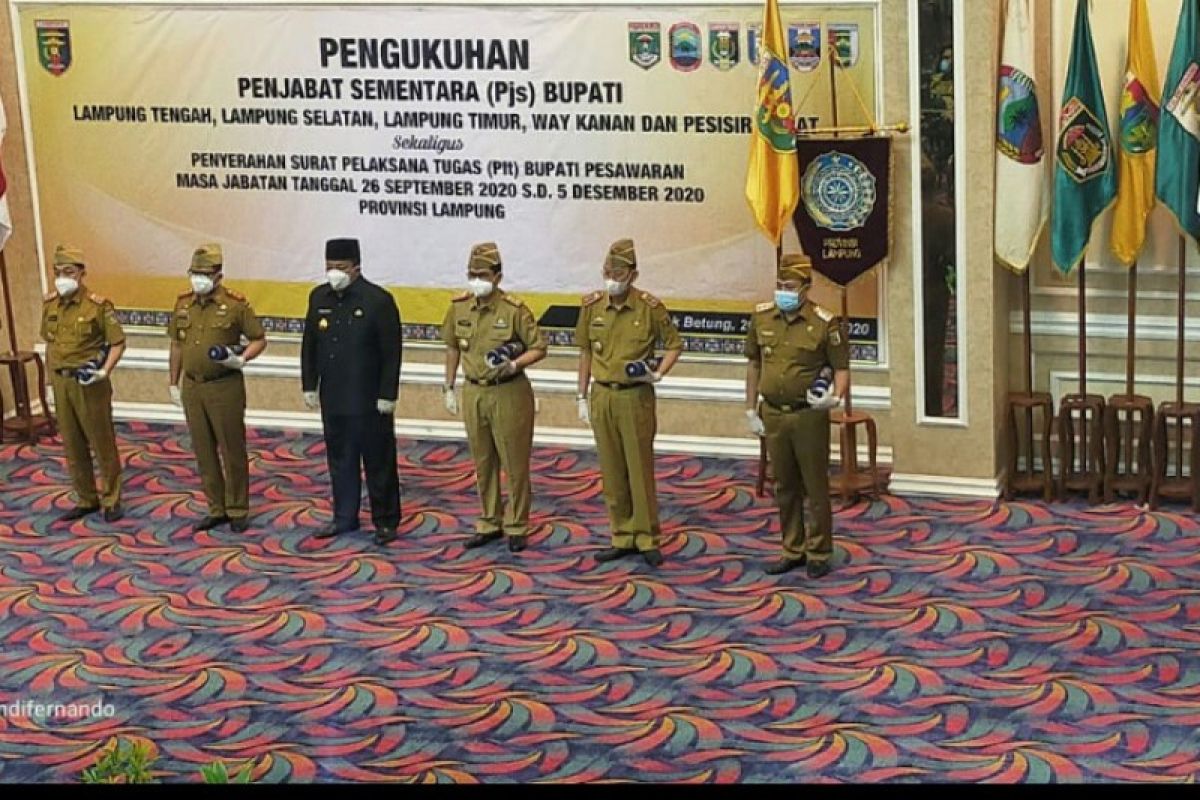 Gubernur Arinal lantik lima Pjs Bupati di Lampung