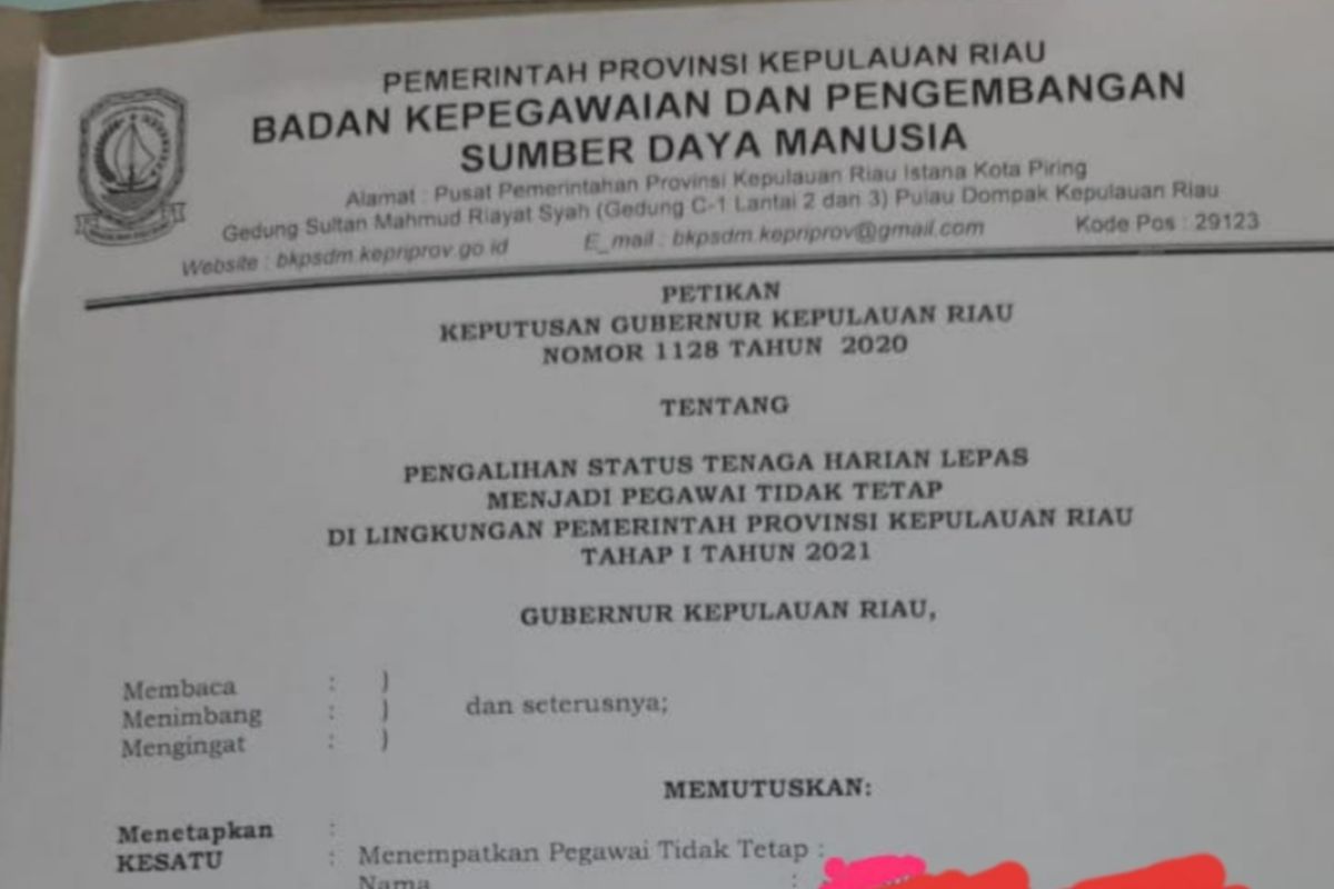 Ketika THL diangkat menjadi PTT menjelang Pilkada Kepri