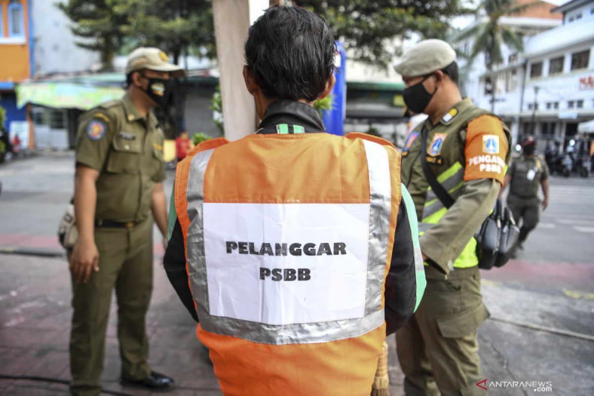 PSBB Jakarta, Satpol PP tindak 1.926 pelanggar masker