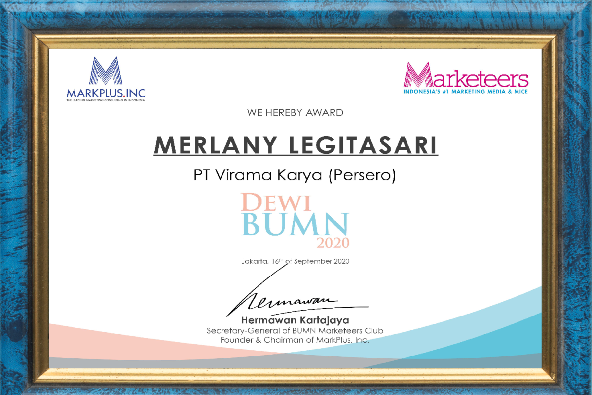 PT Virama Karya terima dua penghargaan "BUMN Marketeers 2020"