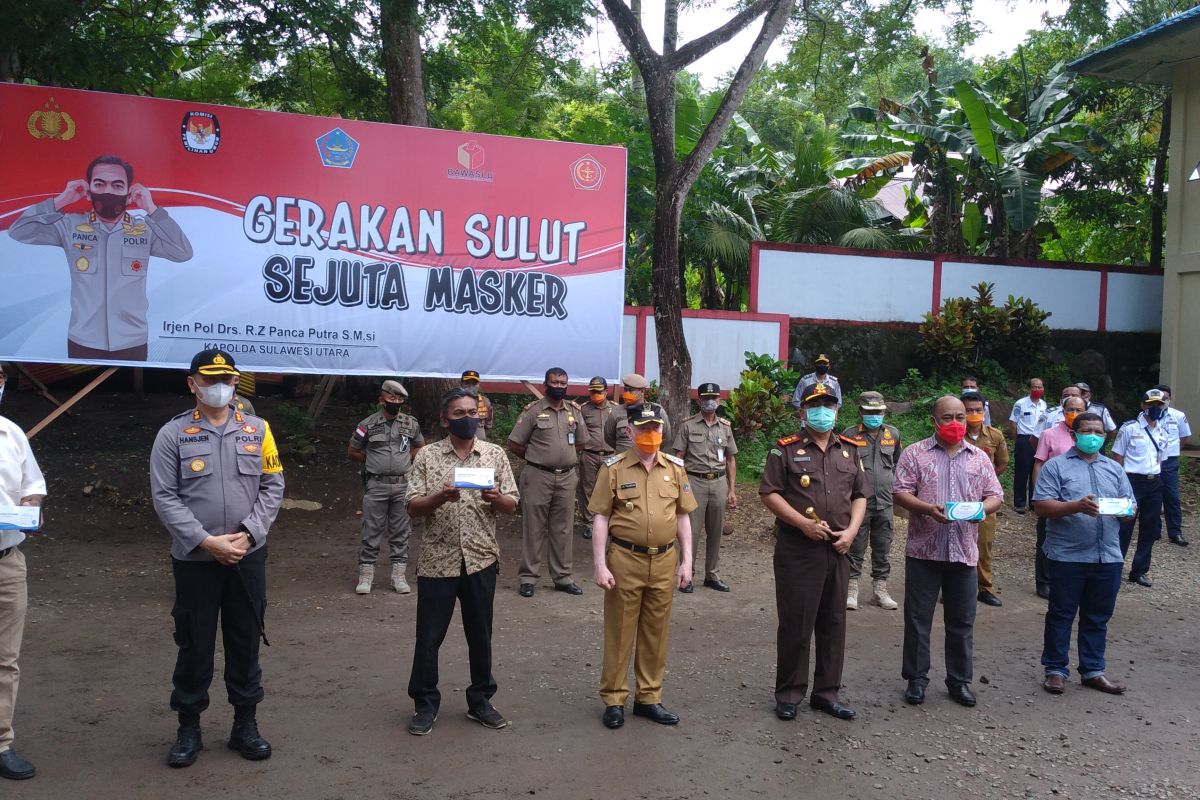 Polres Sitaro ikut Livestreaming Gerakan Sulut Sejuta Masker