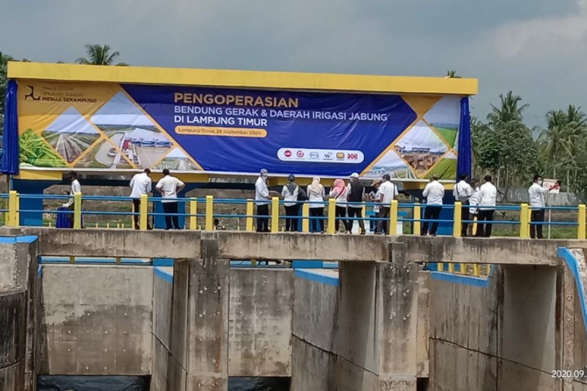 Bendung Gerak Jabung di Lampung Timur diresmikan