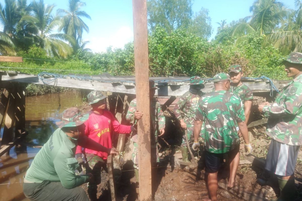 Prabinsa Muda ikut ambil peran dalam TMMD Kodim 1015/Spt di Pulau Hanaut