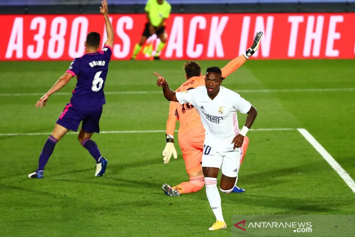Vinicius Junior cetak gol semata wayang untuk memenangkan Real Madrid 1-0 atas Valladolid