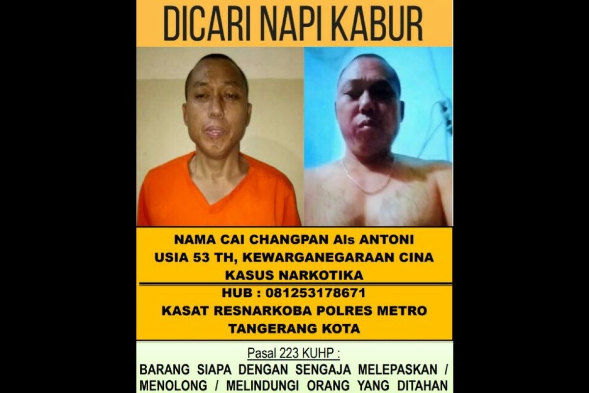 5 petugas Lapas Klas I Tangerang dinonaktifkan terkait kaburnya Cai Changpan
