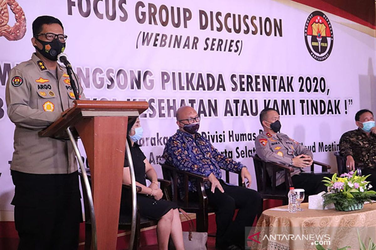 Polri nyatakan tindak tegas pelanggar protokol kesehatan Pilkada 2020