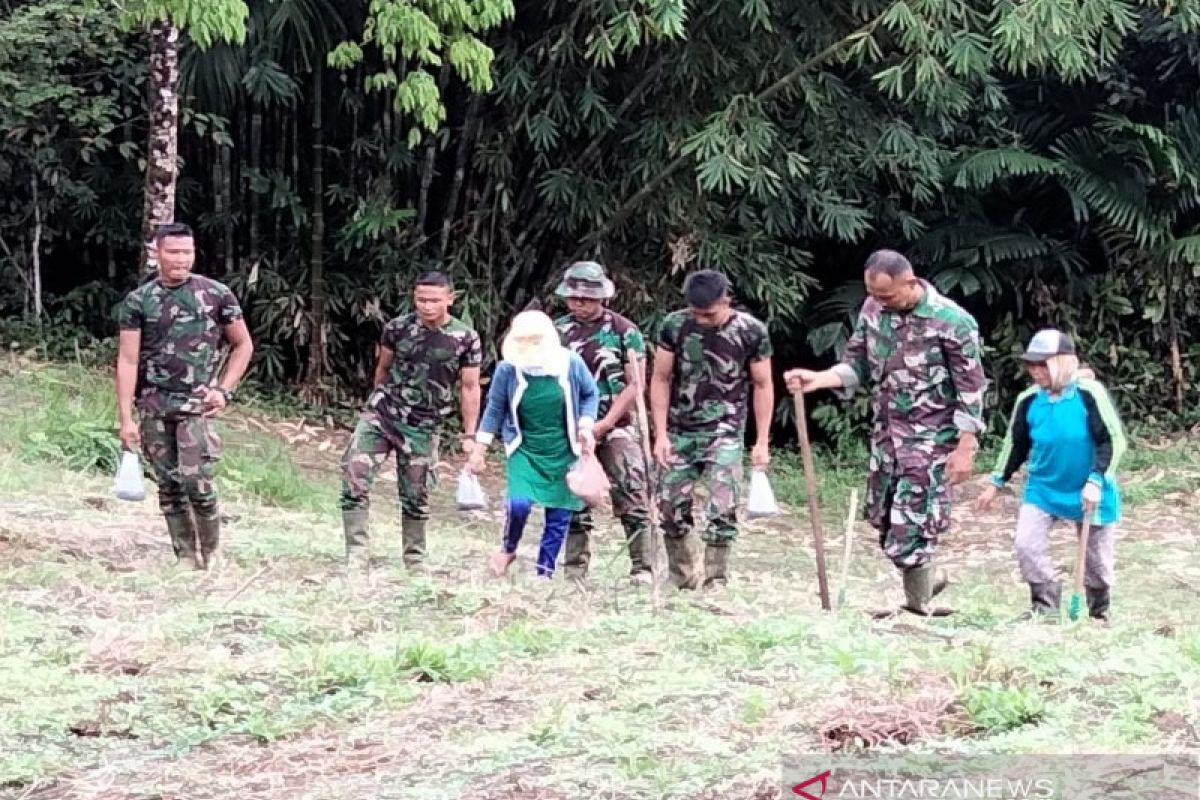 Petani Jagung Dusun Gaman Humbahas buktikan kepekaan jiwa sosial personel TMMD
