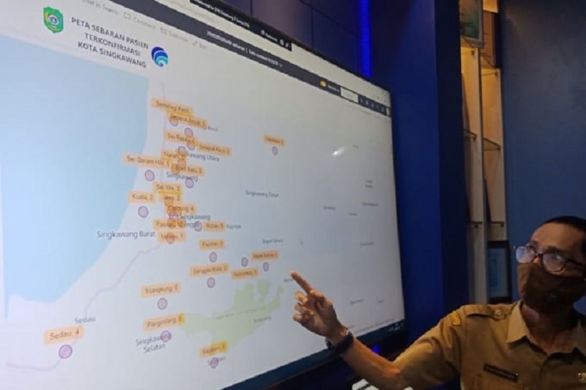 Diskominfo Kota Singkawang membuat peta sebaran pasien COVID-19