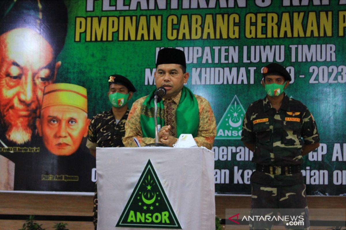 Jayadi Nas ajak GP Ansor Lutim ikut jaga pilkada serentak