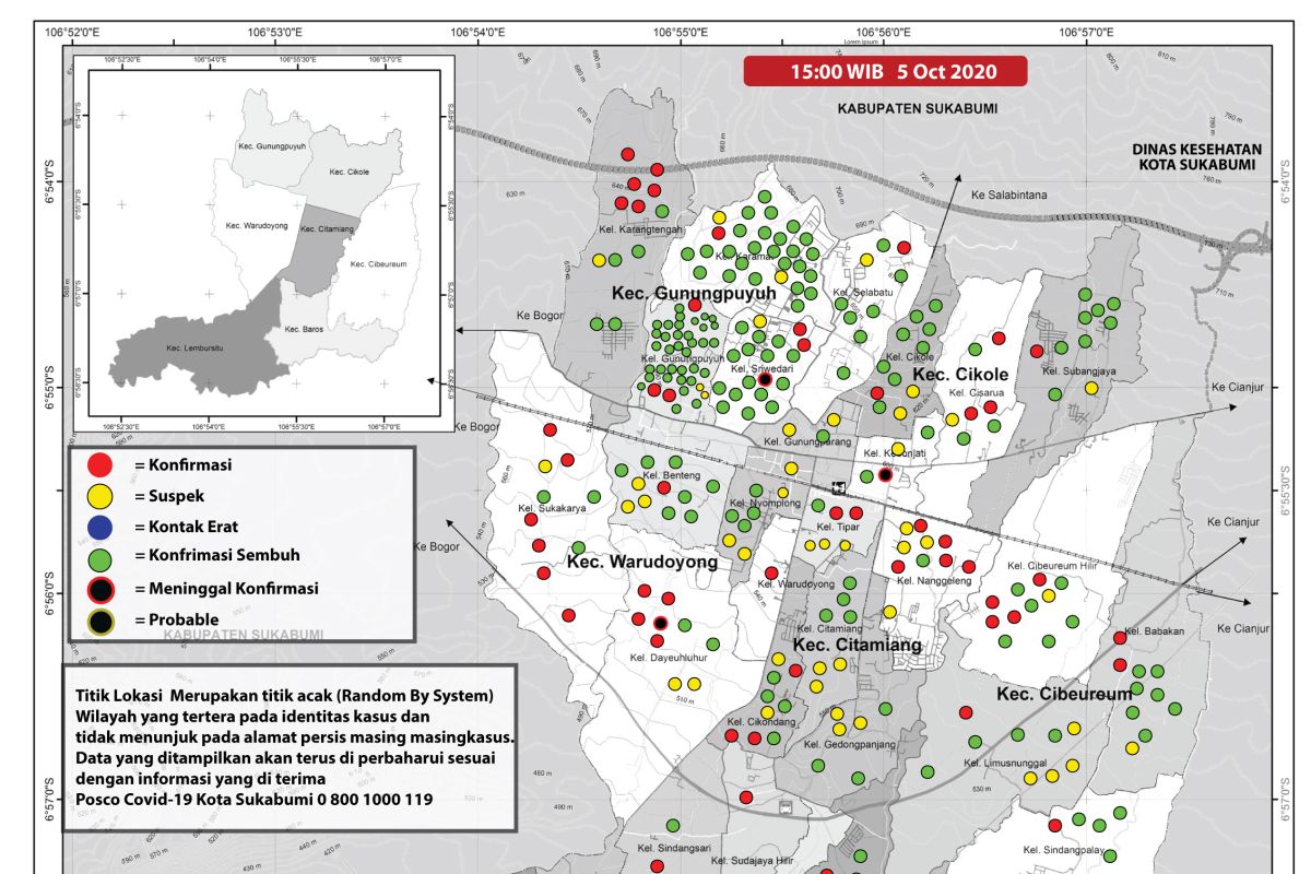 Kasus baru COVID-19 di Kota Sukabumi semakin melonjak