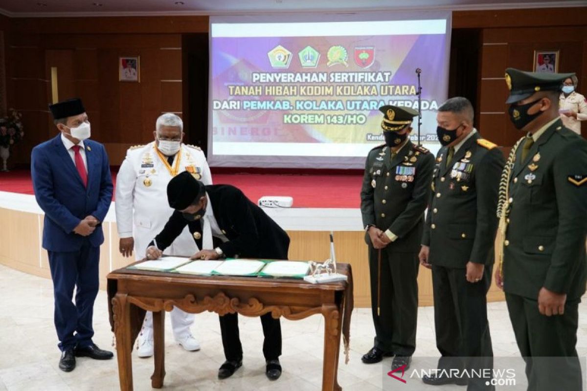 HUT ke-75 TNI, Korem 143/HO dapat hibah tanah pembangunan Kodim Kolaka Utara