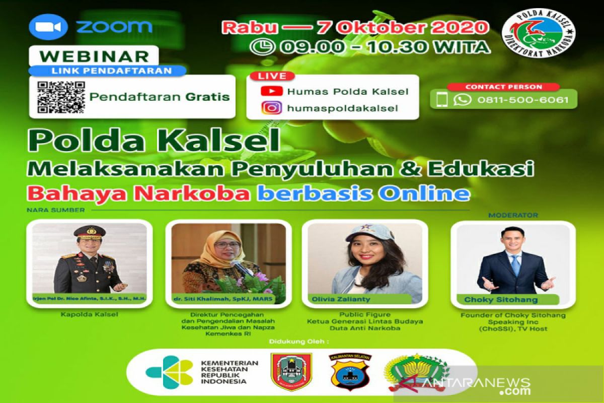 Ada hadiah motor di webinar edukasi narkoba Polda Kalsel