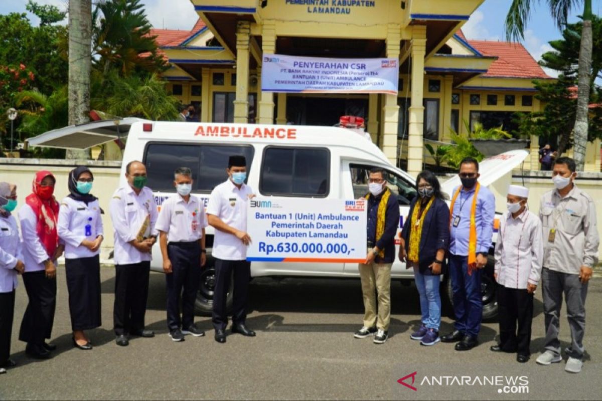 Pemkab Lamandau terima bantuan ambulans dan beasiswa dari BRI