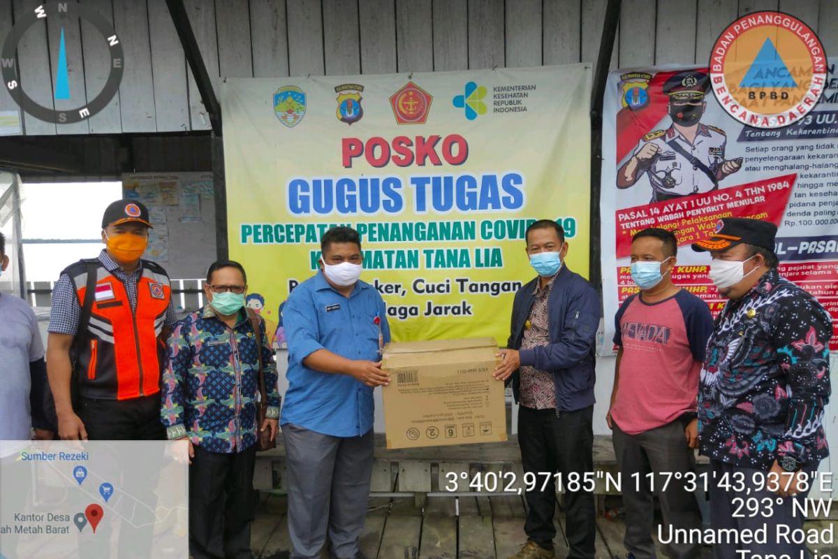 BPBD Kaltara serahkan 1.250 masker di Tana Lia