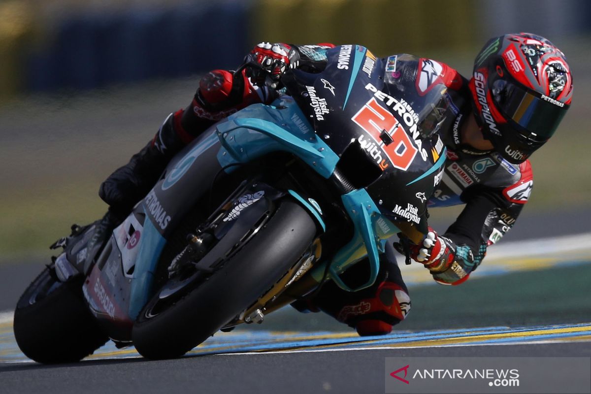 Fabio Quartararo rebut pole position GP Aragon setelah kecelakaan di latihan