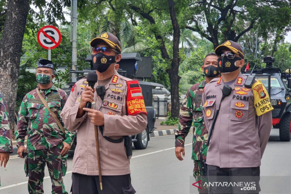 Polisi minta pengunjuk rasa di Patung Arjuna Wiwaha terapkan prokes