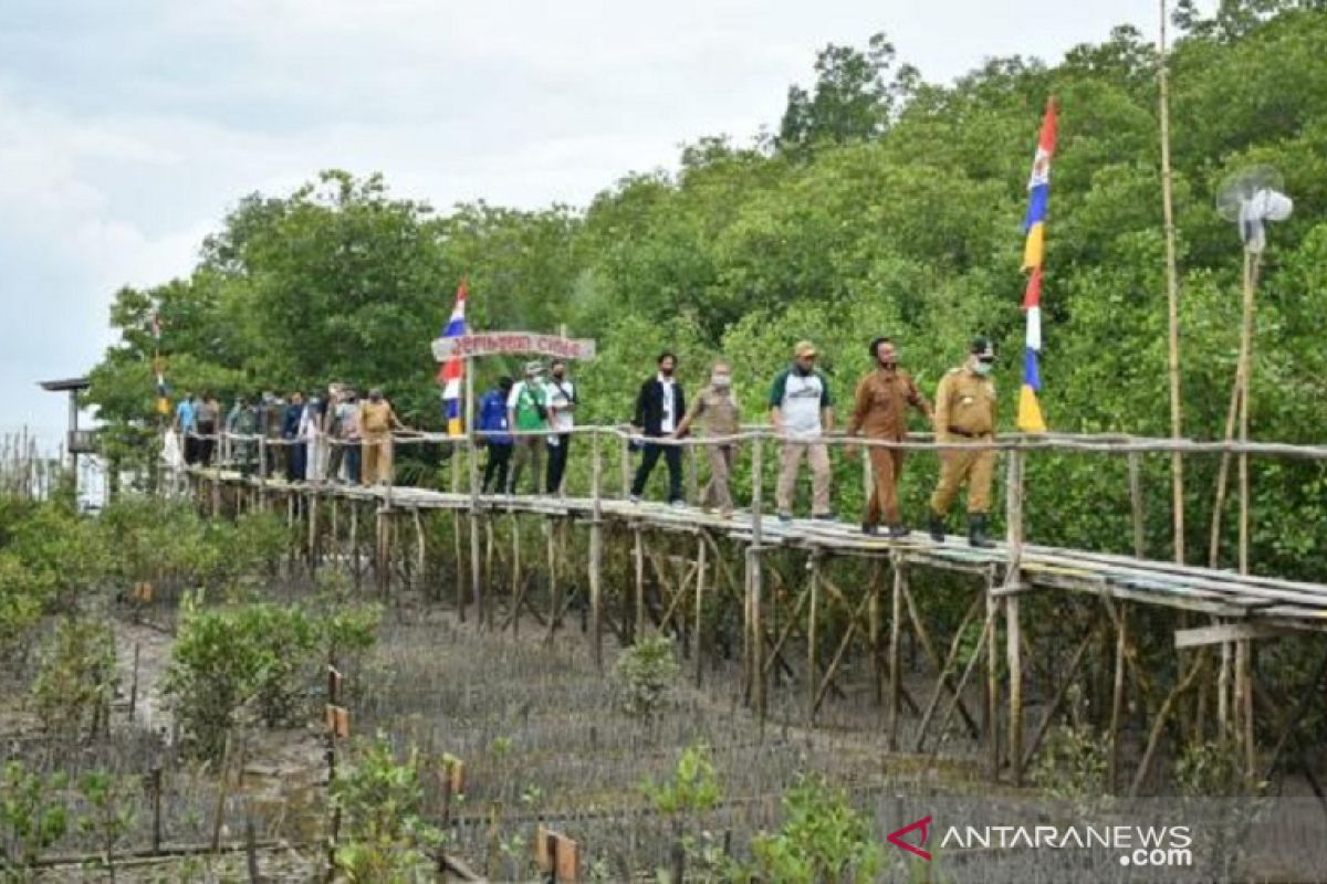 Gubernur Babel Resmikan Program Padat Karya Penanaman Mangrove di Kurau Timur