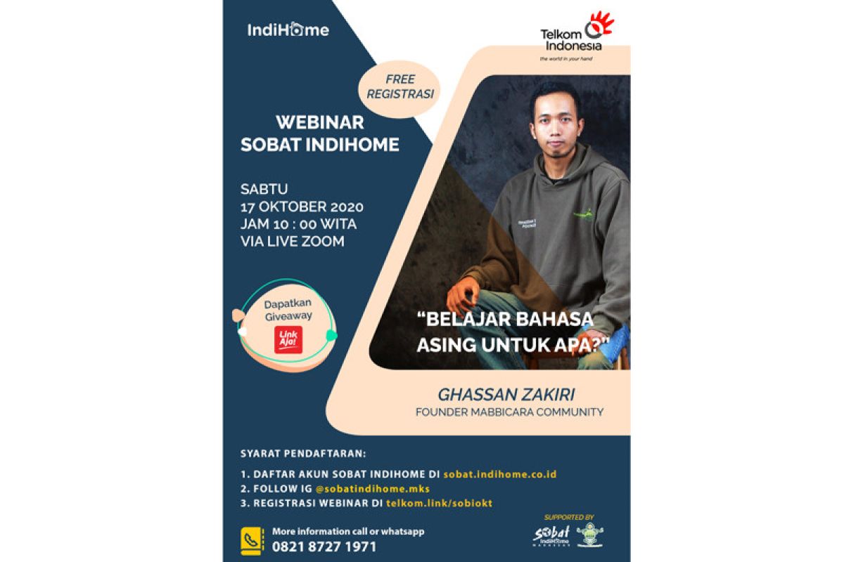 Sobat IndiHome gelar webinar "Belajar bahasa asing untuk apa"