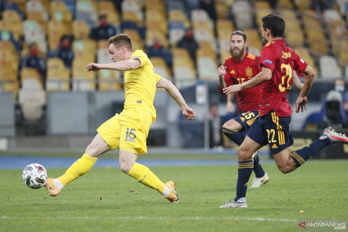 UEFA Nations League - Gol semata wayang Tsigankov bawa Ukraina tundukan Spanyol 1-0