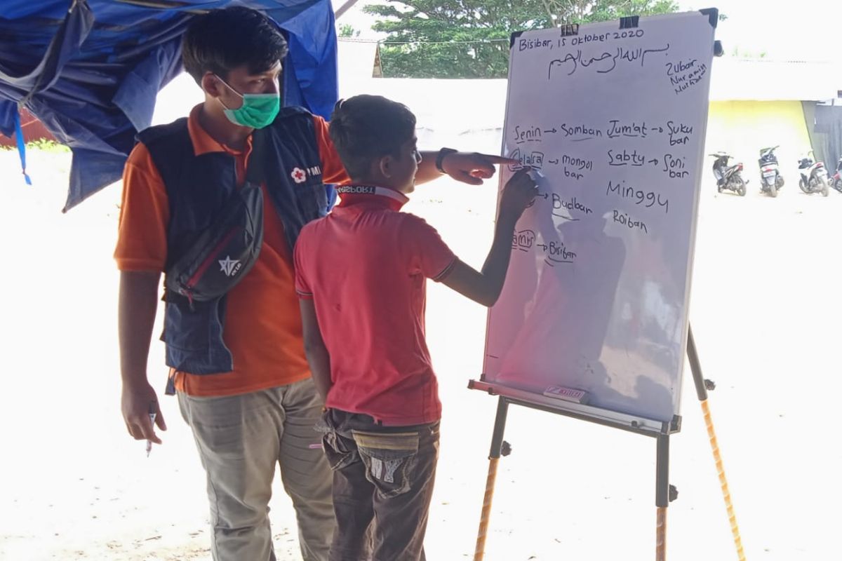PMI Lhokseumawe ajarkan Bahasa Indonesia kepada pengungsi Rohingya