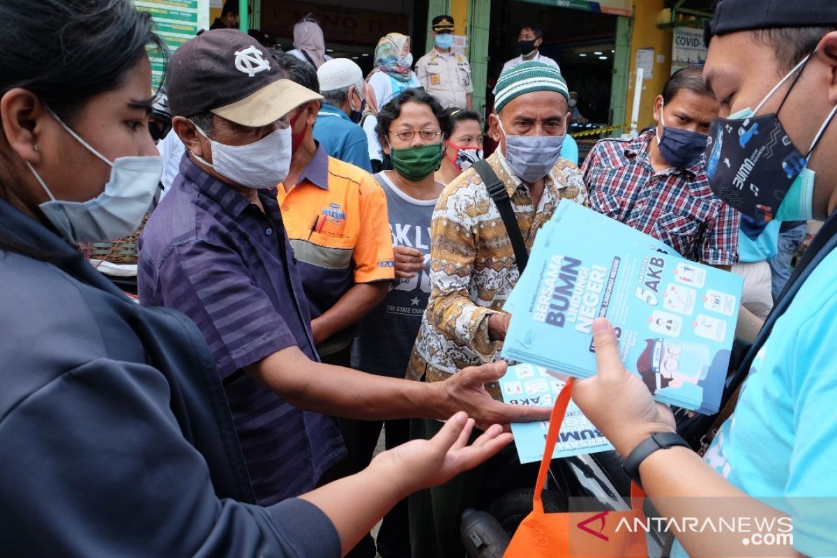 Satgas BUMN sebarkan 45.000 masker ke pasar hingga halte