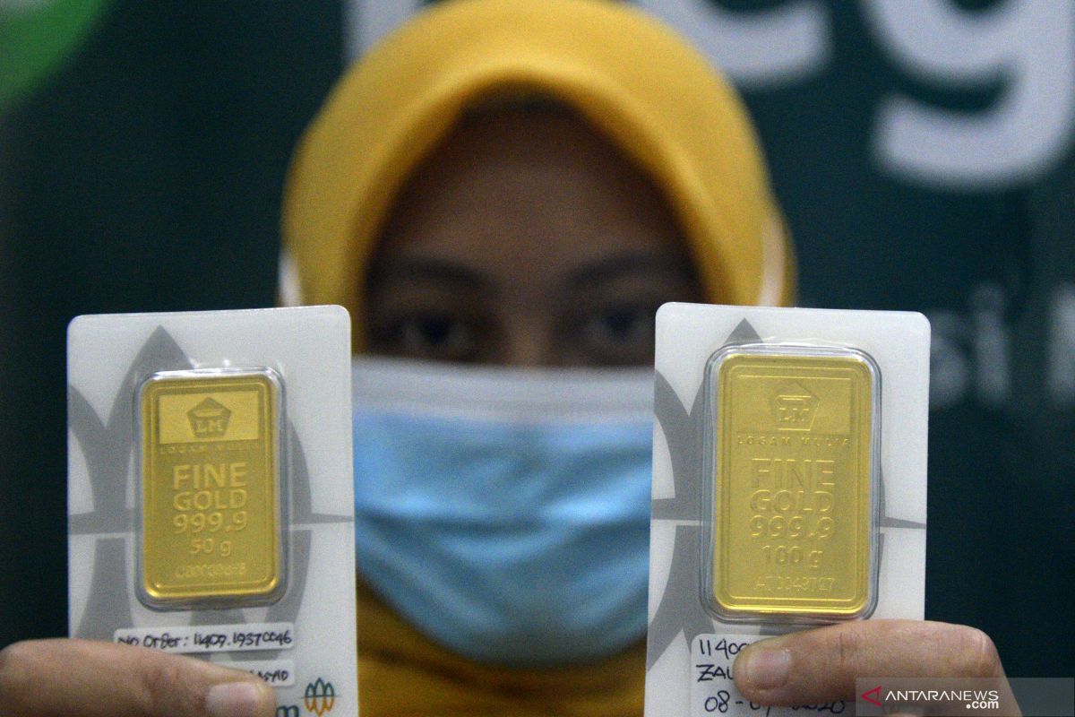 Harga emas Antam hari ini tidak berubah di posisi Rp1,059 juta per gram
