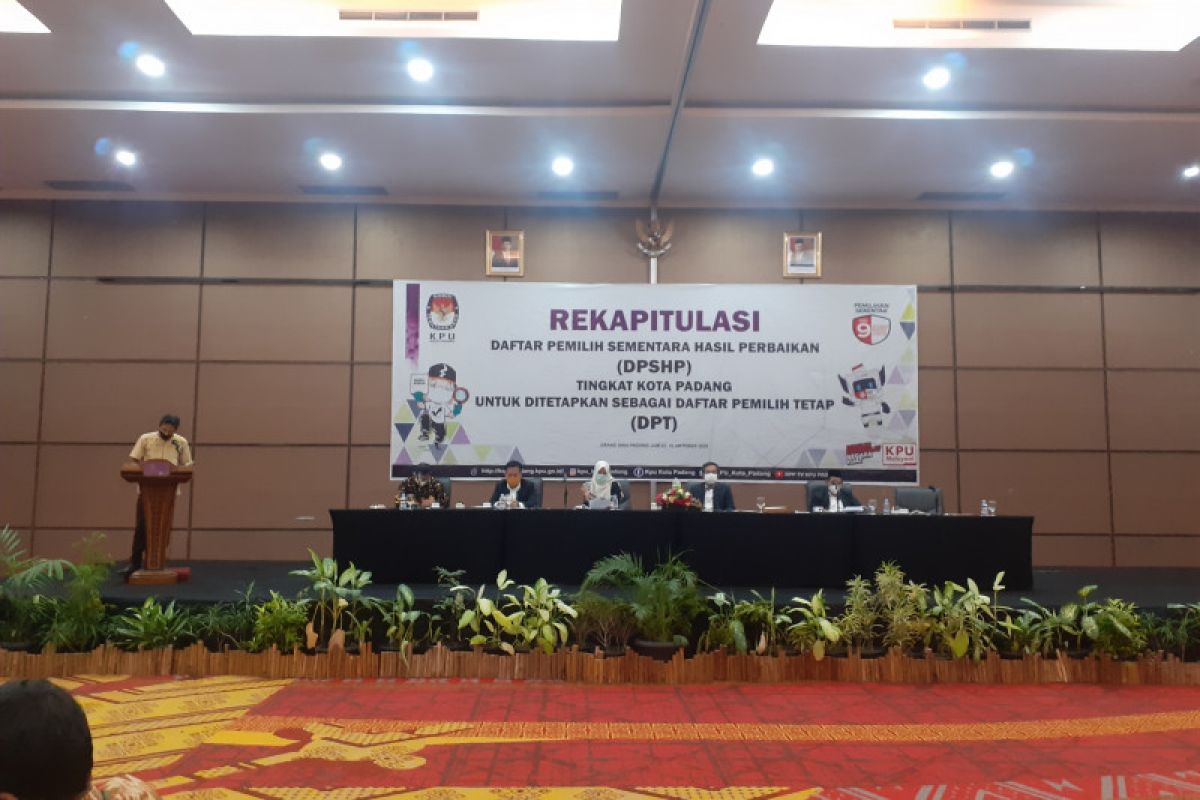 KPU Padang tetapkan DPT Pilgub Sumbar 613.513 orang pemilih