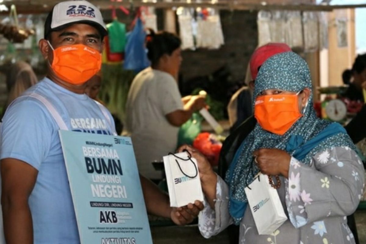 Inalum bagikan 10.000 masker dan  berikan edukasi masyarakat adaptasi kebiasan baru