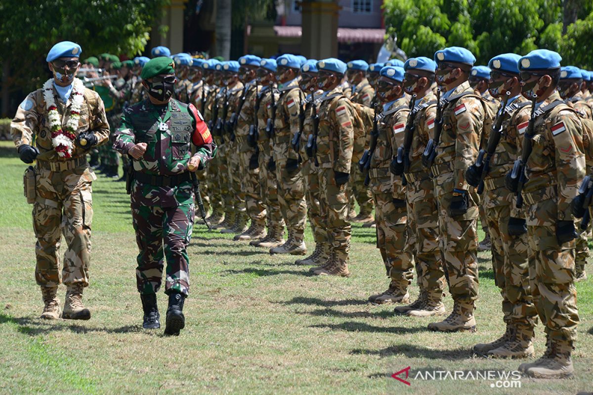 Penyambutan Satgas konga Indonesia dari Afrika