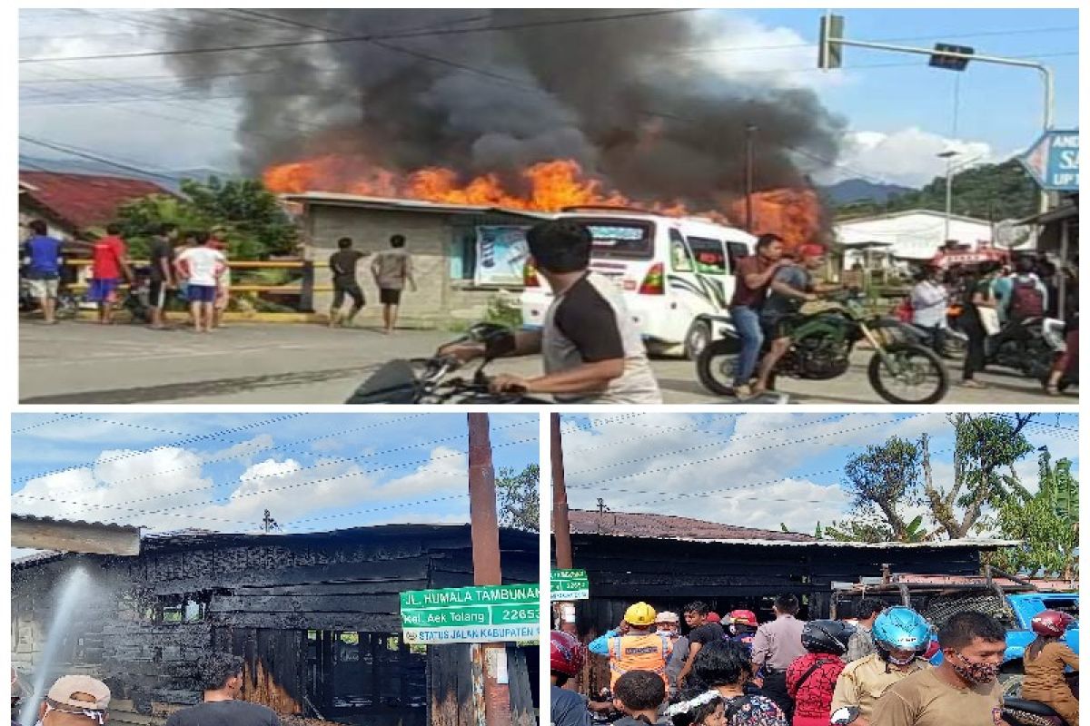 Rumah kontrakan hangus terbakar di simpang Tukka Pandan
