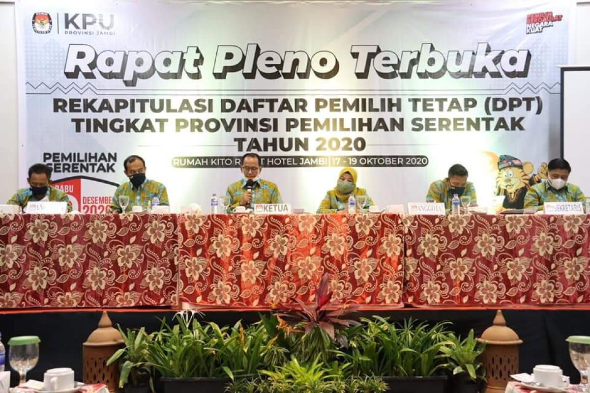 KPU tetapkan DPT Pilkada Jambi sebanyak 2.415.862 pemilih