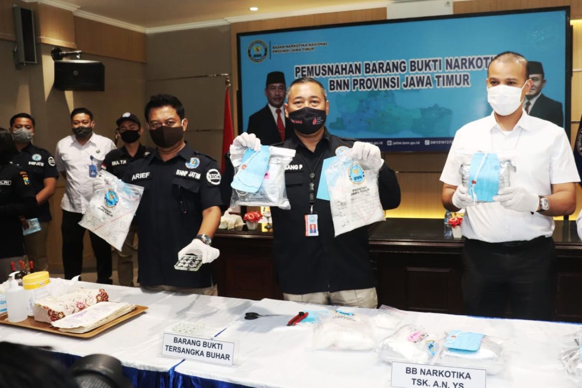 BNNP Jatim musnahkan 11 kilogram barang bukti sabu-sabu jaringan Malaysia