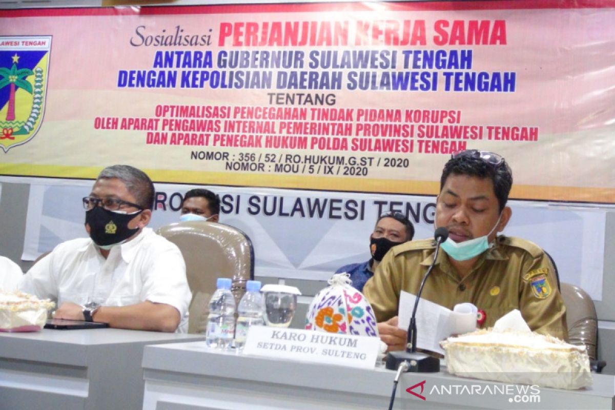 Kerjasama pencegahan korupsi Gubernur-Kapolda Sulteng disosialisasikan