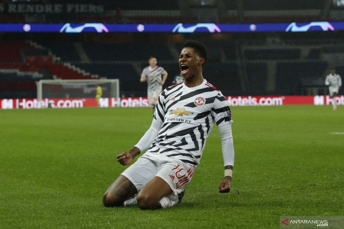 Gol Marcus Rashford jelang pertandingan usai antar MU pecundangi PSG 2-1