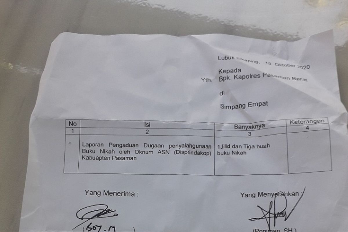 Polres Pasaman Barat selidiki dugaan penggunaan buku nikah curian oleh oknum ASN