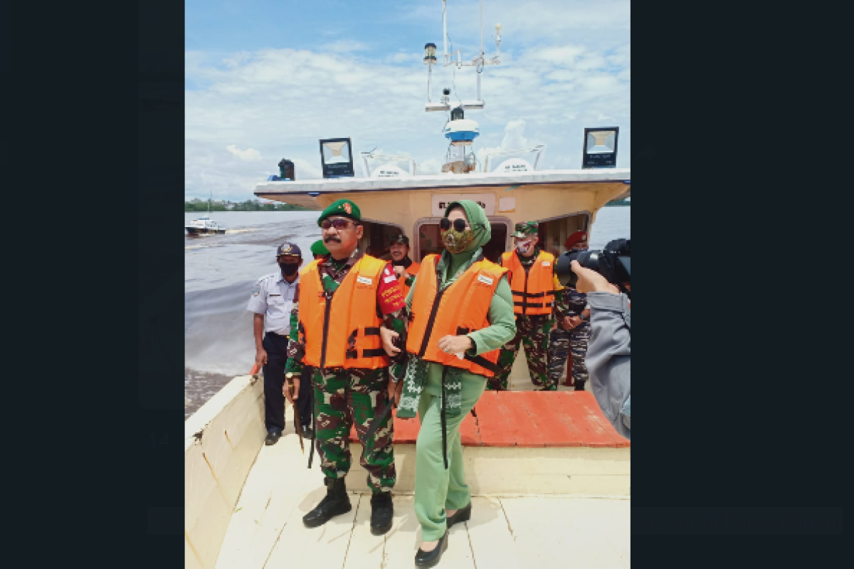 Danrem cek langsung lokasi kegiatan TMMD Kodim 1015 /Spt di Pulau Hanaut