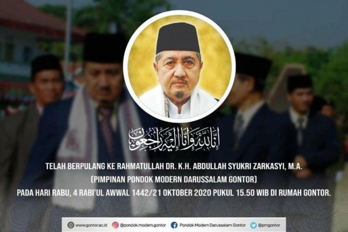 KH Abdullah Syukri Zarkasyi wafat, civitas Pondok Gontor mohon doa husnul khatimah