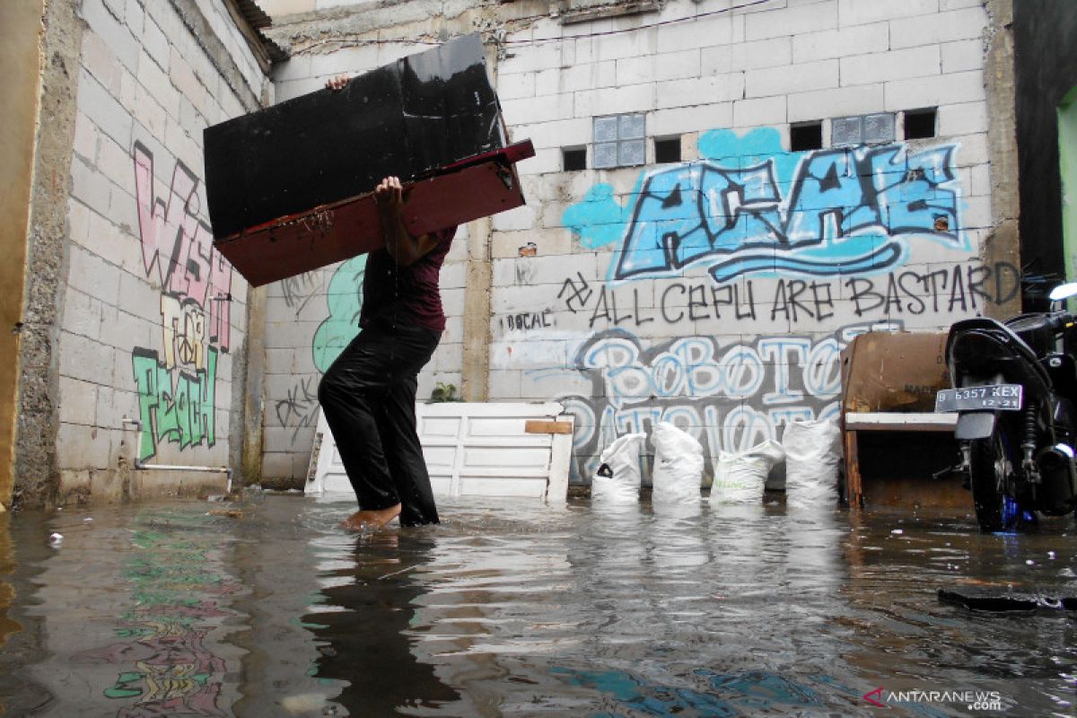 Floods swamp residential areas in Bekasi