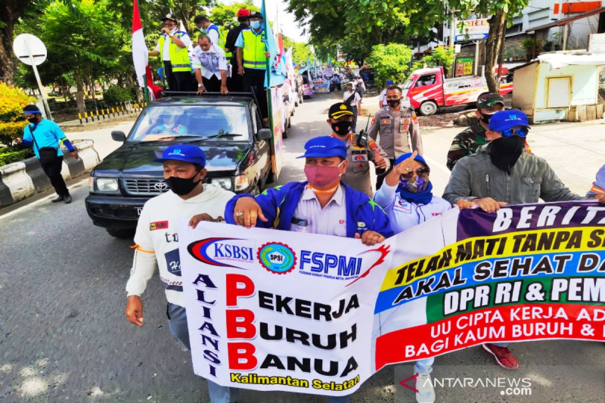 Kapolresta Banjarmasin apresiasi unjuk rasa buruh berjalan kondusif