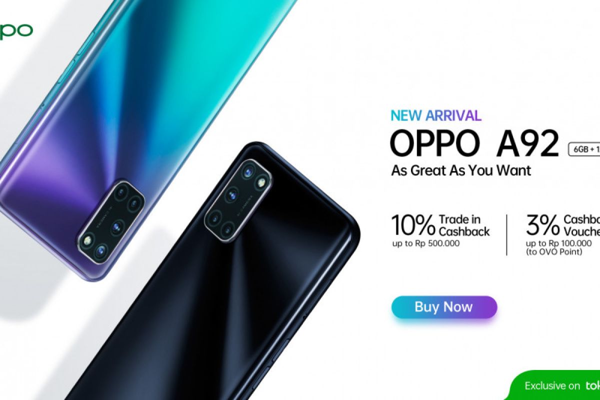 OPPO hadirkan ponsel varian A92 6GB