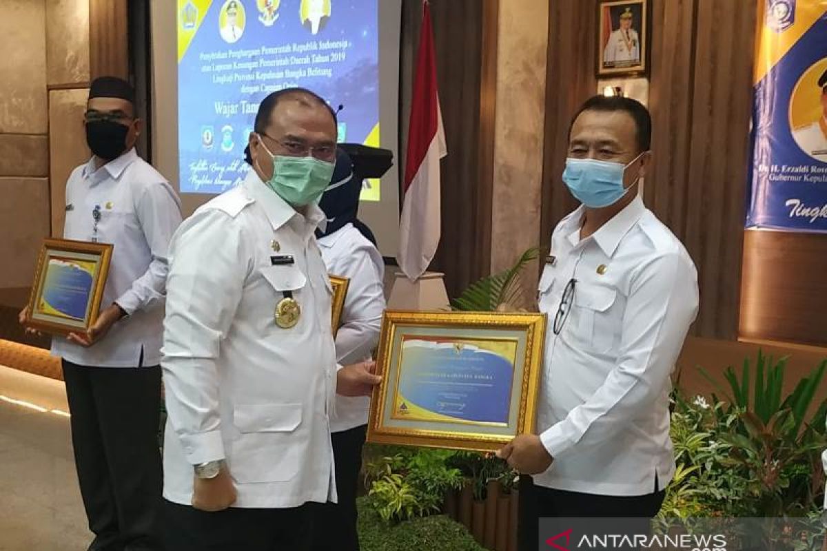 Pemkab Bangka Terima Penghargaan Menteri Keuangan Atas Capaian Opini WTP