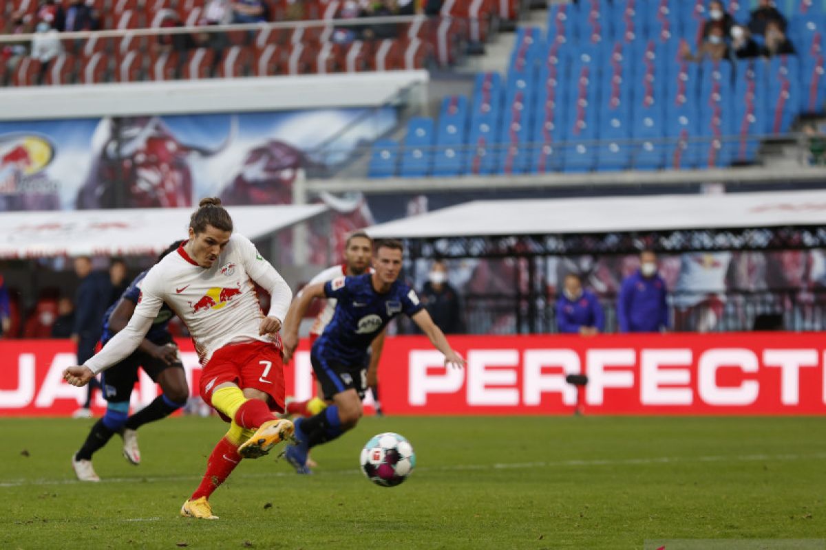 Liga Jerman, Leipzig pertahankan posisi puncak lewat kemenangan 2-1 atas Hertha